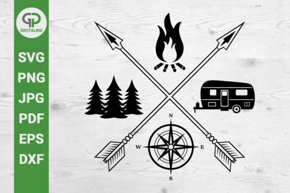 Camping Arrows SVG Camper SVG: Graphics & Illustrations for Outdoor Brands