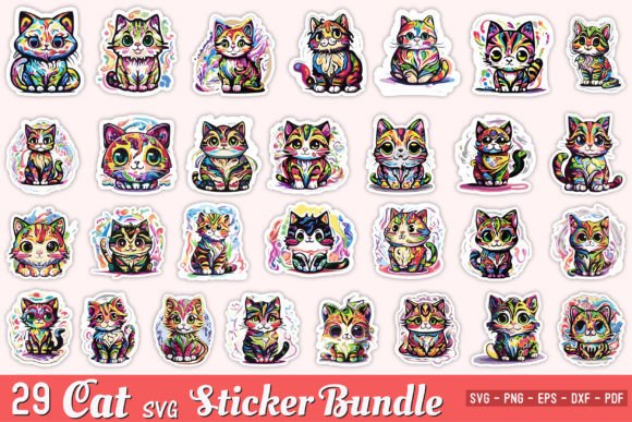 Cat SVG Sticker Bundle: Graphics for Crafts That Sell