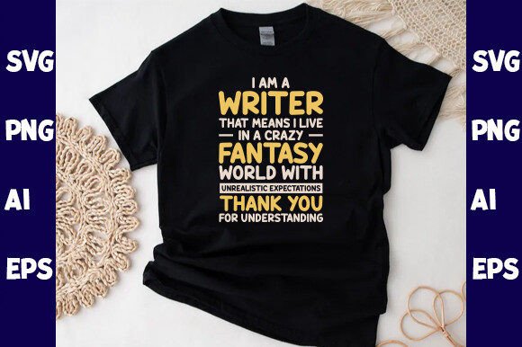 I Am a Writer, Funny Author Graphics for Crafts