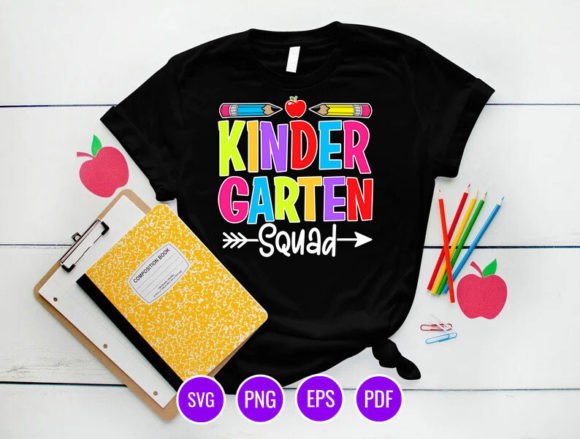 Kindergarten Squad SVG T-Shirt Design Graphics