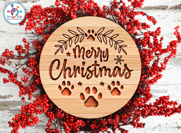 Merry Christmas Round SVG: Graphics for Crafts & Branding