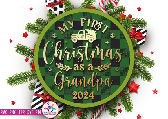 My First Christmas As a Grandpa 2024 SVG for Crafts & Graphics