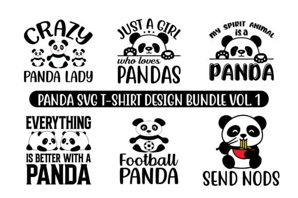 Panda Bear SVG Bundle: Graphics for Playful T-Shirt Designs
