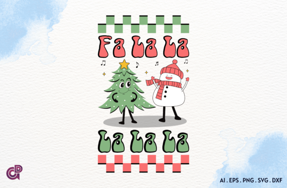 Retro Christmas SVG Fa La La La La La Graphics