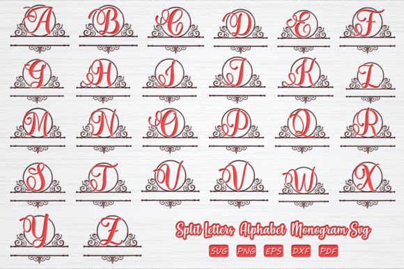Split Letters Alphabet Monogram SVG